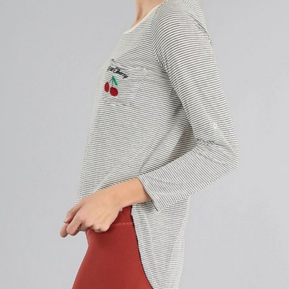 🆕️NWT Avocado Brand Mon Cherry Striped Top - Picture 4 of 12